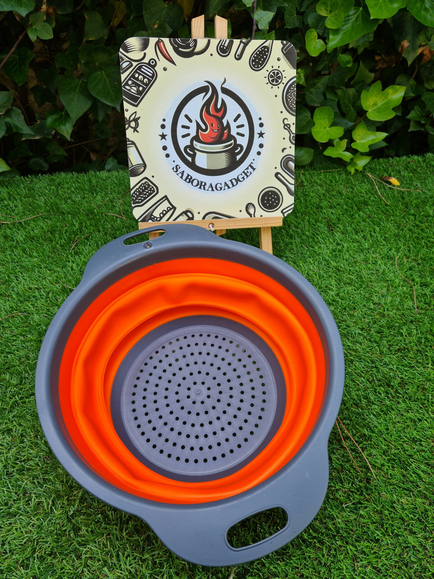 Colador Redondo de Silicona Plegable 24 cm - Comodidad y Ahorro de Espacio en tu Cocina