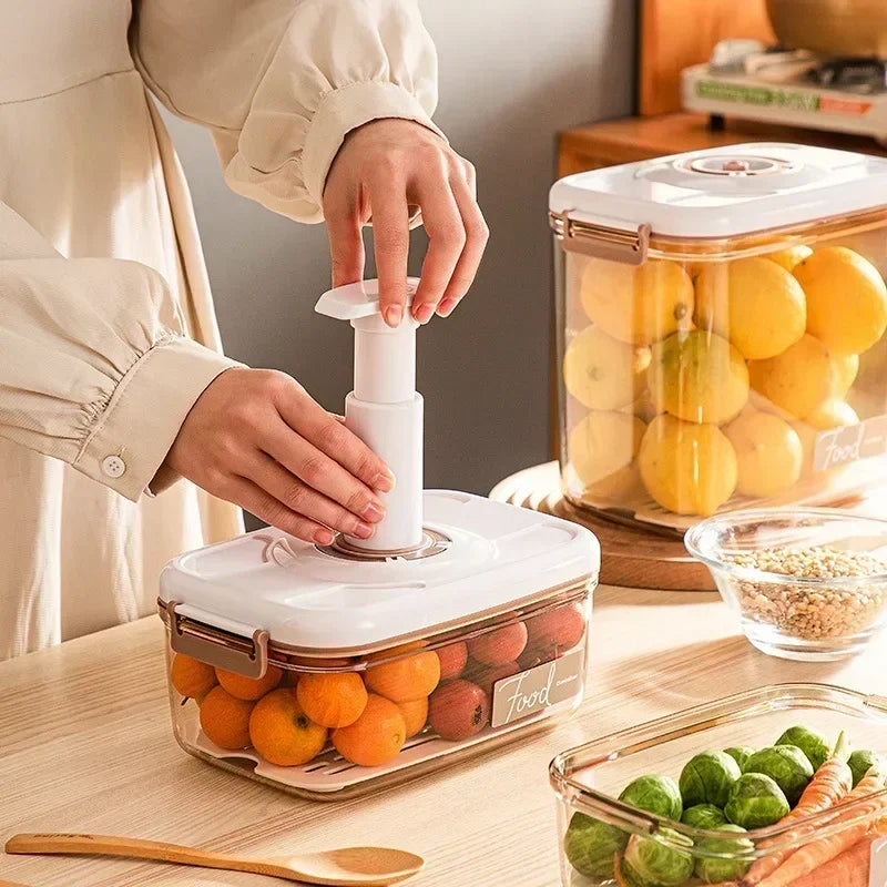 Contenedores de Almacenamiento al Vacío con Bomba de mano - Conserva Frescura y Sabor por más Tiempo.
