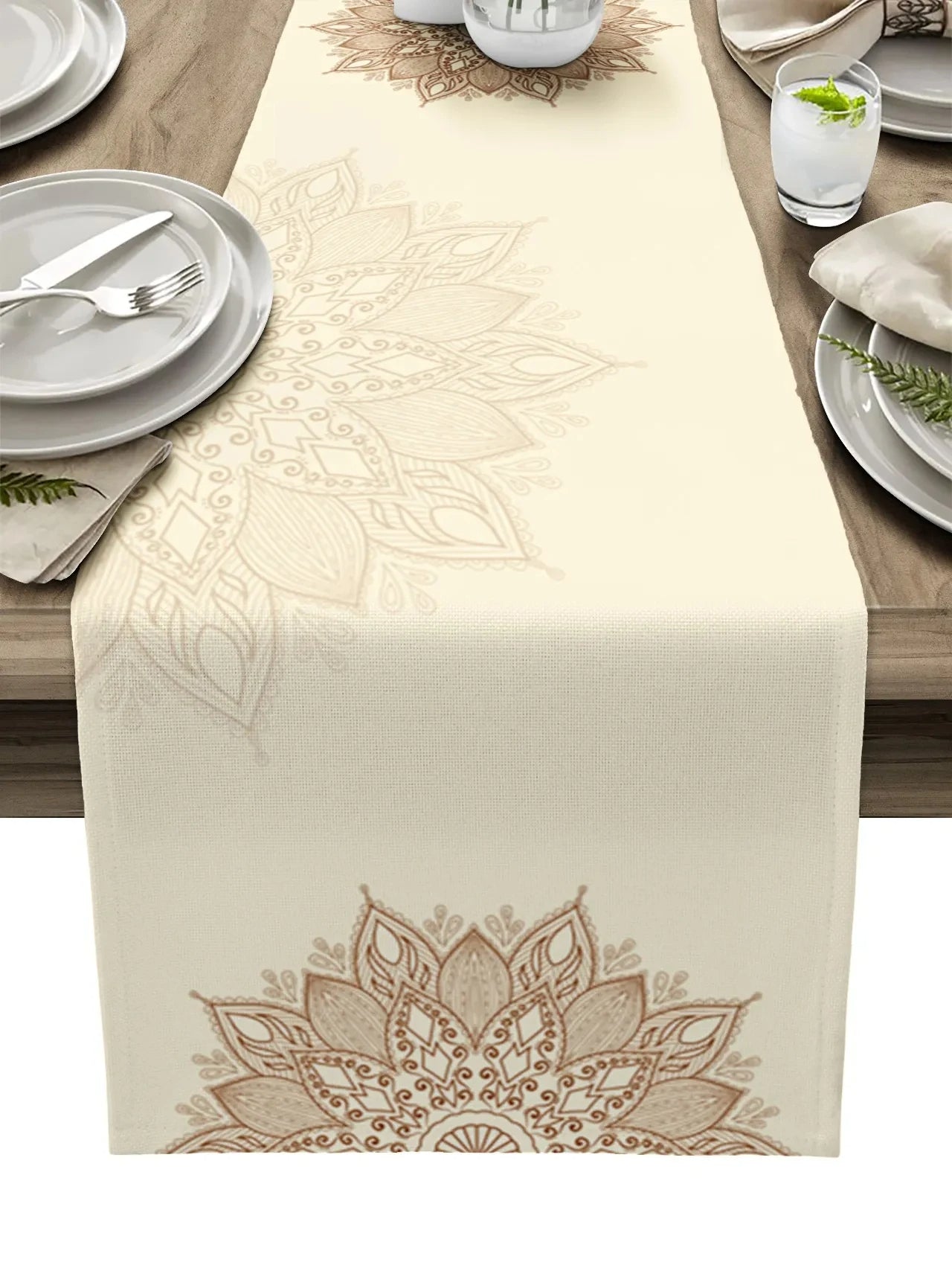 mantel con dibujos de mandala para vestir la mesa
