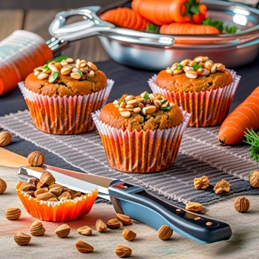Muffins de zanahoria y nueces para hacer con los peques