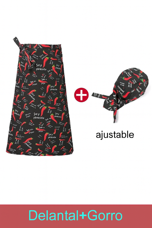 delantal y gorro de cocina para chef
