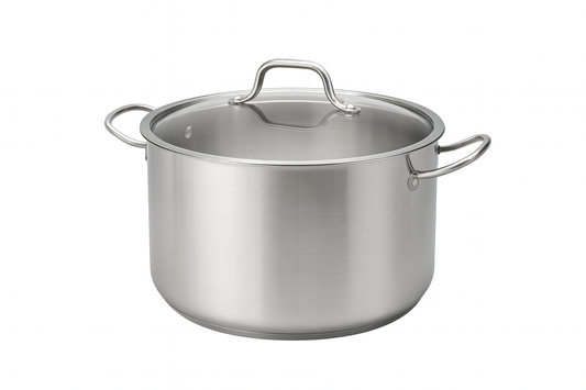 olla de acero con tapa