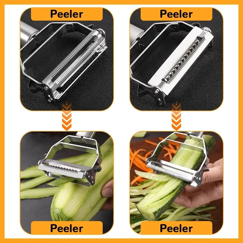 pelador multifunción para cocina en acero inoxidable
